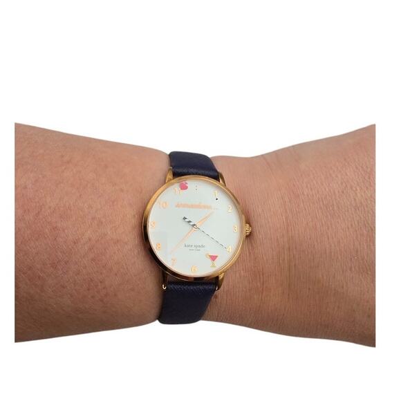Kate Spade “Somewhere…” Margarita Navy Leather Watch - Picture 3 of 7